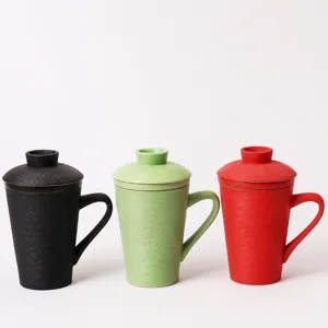Set tazza da tè in ceramica con infusore coperchio ufficio tazza personale design creativo
