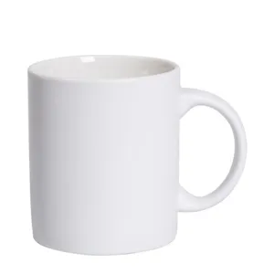Simple white ceramic coffee mug for office and home use, durable tea cup for daily gift.