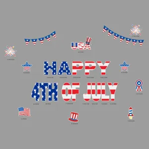 Decorazioni magnetiche per porta del garage 4 luglio, set di adesivi patriottici per frigorifero.