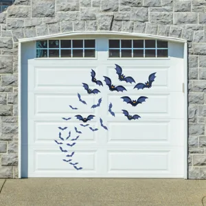 Adesivi magnetici per porta del garage di Halloween sciame di pipistrelli decorazione festa