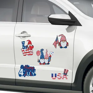 Calamite per auto gnomo del giorno dell'indipendenza patriottica adesivi riflettenti per porta