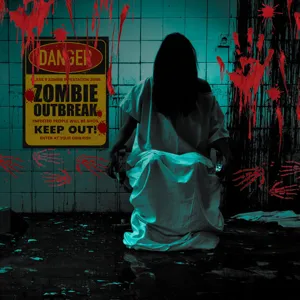 Halloween zombie waarschuwing muursticker horror thema verwijderbaar feest teken