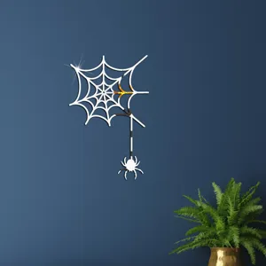 Halloween spider web acrylic mirror wall sticker 3D self-adhesive home party bar decor