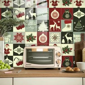 Adesivi per piastrelle di Natale impermeabile murale vacanza cucina decoro dettaglio 1pz