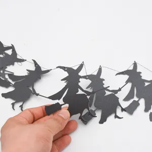 Halloween 3D Perlenpapier Hexen Banner gruselige Party Wandbehang Festival Dekoration Requisiten