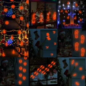 Natale adesivi murali luminosi si illuminano al buio fiocco di neve renna decalcomanie