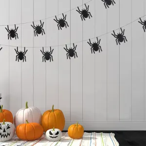 Halloween 3D schwarze Spinne Papiergirlande hängende Dekoration für Party Dekor Wand
