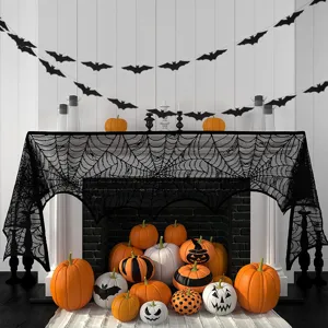 Schwarze Papier-Fledermaus-Girlanden für Halloween Party Wanddekoration und DIY Heimschaufenster.
