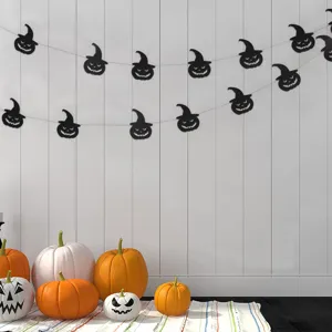 Halloween Kürbis Girlande Dekoration Set, ideal für Party Hintergrund und Wandgestaltung.