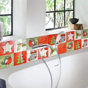 Adesivi per piastrelle di Natale impermeabili murali da parete cucina bagno decorazioni