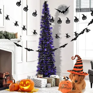 Halloween Party Dekoration schwarze Hexe Fledermaus Girlande zum Aufhängen für den Feiertag.