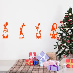 Adesivi murali gnomo di Natale per decorazioni natalizie per la casa, decalcomanie rimovibili.