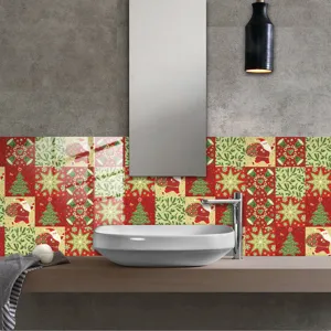 Adesivi per piastrelle di Natale impermeabili adesivi murali per bagno cucina dettagli.