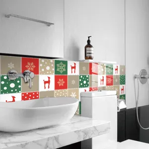 Adesivi per piastrelle decorativi natalizi per cucina bagno murale impermeabile