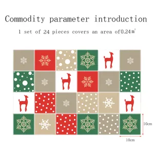 Adesivi per piastrelle Natale 24 pz adesivo murale decorazione cucina impermeabile
