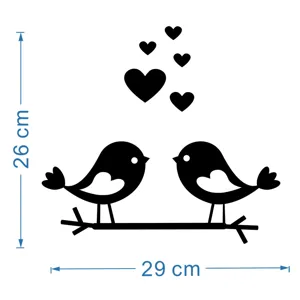 Valentine's Day bird heart acrylic mirror wall sticker self adhesive home decor decal