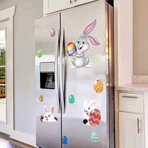 Pegatinas magnéticas de refrigerador de Pascua conejito lindo y huevos coloridos cocina