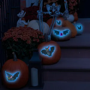 Halloween αυτοκόλλητα νυχτερίδας φωσφοριζέ για ψυγείο και έπιπλα διακόσμηση πάρτι