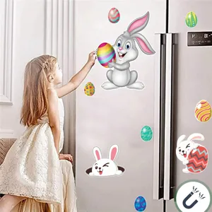 Lindos imanes de refrigerador de conejito de pascua pegatinas magnéticas de huevos