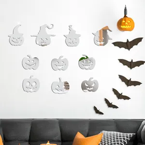 Halloween pumpkin acrylic mirror wall stickers 3D self-adhesive DIY home party decor