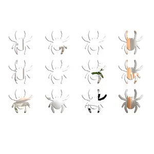 Halloween spider acrylic mirror wall sticker 3d self adhesive spooky decor detail view