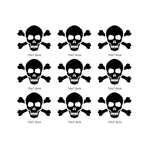 Halloween skull acrylic mirror wall sticker 3x3 grid design decorative sticker 10x7.6cm
