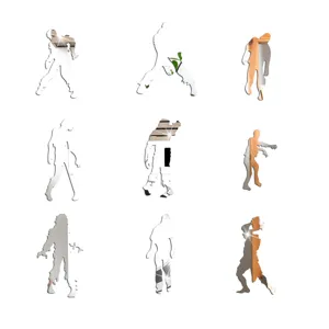 Halloween zombie acrylic mirror wall stickers, 9pcs creepy silhouette self-adhesive decor.