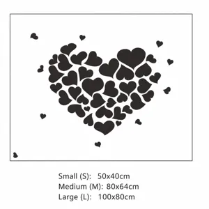 Heart-shaped acrylic mirror wall sticker DIY home decoration romantic love art decal