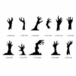 Halloween zombie hand acrylic mirror wall sticker set spooky party decor size chart