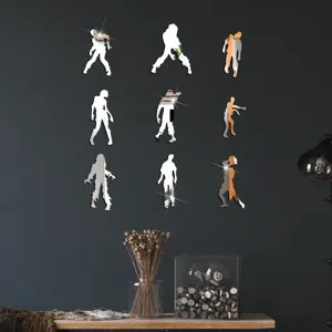 Halloween zombie acrylic mirror wall sticker detail view, 3d self-adhesive holiday decor.