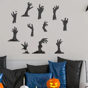 Halloween ghost hand acrylic mirror wall sticker 3D self-adhesive spooky decor for party.