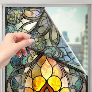 Glas in lood raamfolie decoratieve sticker voor thuisraam privacy folie en glas top