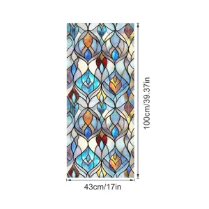 3D stained glass window film decorative privacy static cling glass sticker 43x100cm decal
