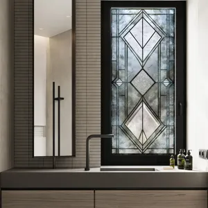 Static cling stained glass window film frosted privacy decorative sticker for home decor.