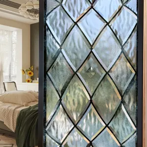 Diamond frosted glass window film, decorative static cling privacy film for home decor.