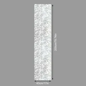 Static cling window film with elegant stone lace pattern, size 43x200cm for home decor.
