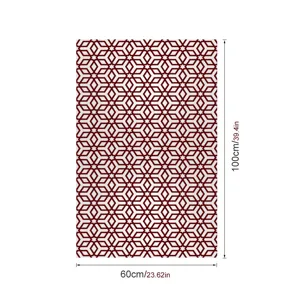 Geometrisch patroon raamfolie detailweergave, rood roosterdesign voor glazen oppervlakken.