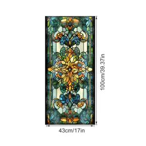 Glas in lood raamfolie paleis stijl decoratieve privacy sticker 43x100cm interieur
