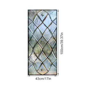 Frosted glass window sticker static cling diamond pattern decorative film 100x43cm