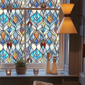 Decorative window film static cling stained glass sticker for home privacy decor.