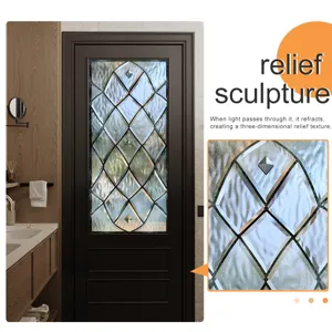 Frosted window film static cling decorative glass sticker with relief texture for home decor.