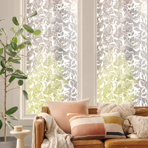 Decorative window glass sticker with floral lace design for home decoration and privacy.