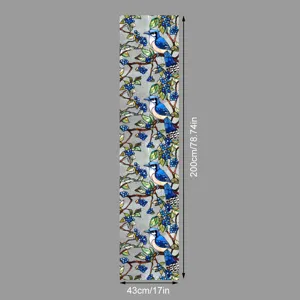 Film pour vitre en verre teinté geai bleu autocollant décoratif de fenêtre 43x200cm