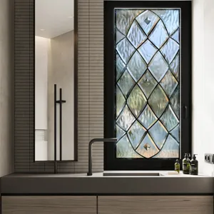Frosted glass window film diamond pattern static cling privacy decorative sticker for home decor