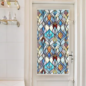 Stained glass window film 3d decorative static cling privacy door sticker for home