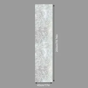 Frosted window film with white lace floral pattern, static cling glass sticker for home decor.