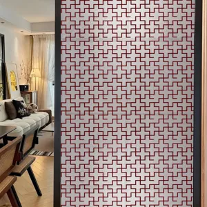 Geometrisch patroon matglas raamfolie voor privacy, statische decoratieve glassticker