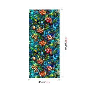 Film pour vitre en verre teinté motif floral film de confidentialité statique 45x100cm