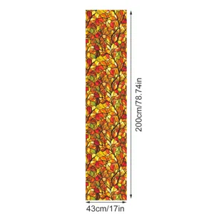 Film pour vitre en verre teinté style Tiffany avec motif de feuilles d'automne déco.