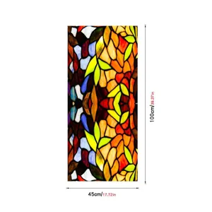 Colorful retro stained glass window film PVC static decorative privacy film 45x100cm